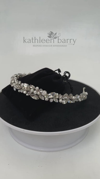 Ella rhinestone and pearl headband - simple bridal hair accessories