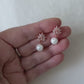 Cubic Zirconia Leaf Wedding Earrings with pearl drop – Rose Gold Finish only STYLE: Abby