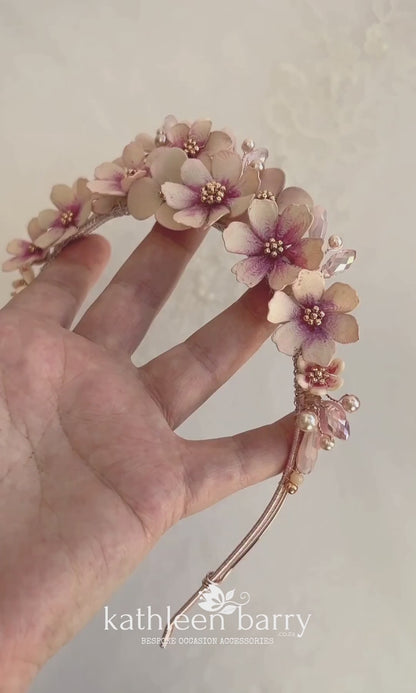 Cosmos flower wedding tiara - bridal crown - assorted custom colors avilable