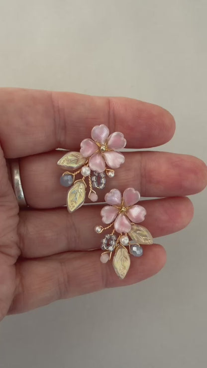 Gisela dainty floral stud earrings - custom colors to order