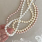 Gayaat Simple pearl necklace - 8mm Czech glass pearls available in 3 pearl color options with extension chain