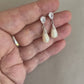 Lilith Cubic zirconia bail teardrop silver earrings - Ivory, cream or blush pink pearls (Limited stock)