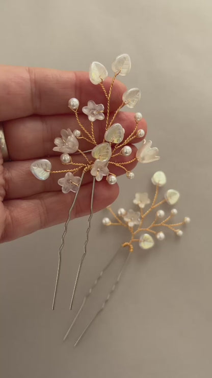 Eden Floral Bridal Hair Pins | Baby's Breath Inspired | Sold Individually or Set