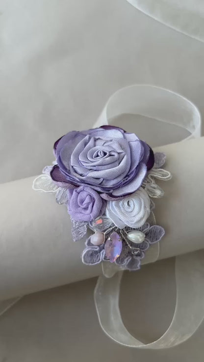 Claydon Everlasting Lace wrist corsage - Custom colors to order