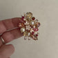 Handcrafted custom order brooch - Rhinestones, Cubic Zirconia and Pearls - custom colors to order