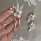 Tegan floral hair pin pearl and silver detailing - Color options available  - new style DP pin
