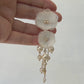 Odette flower and pearl chandelier statement earrings -  Color options available