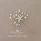 Starfish hair pin, resin inlay, crystal and pearl - sea star beach wedding - Sold Individually
