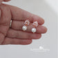 Cubic Zirconia Leaf Wedding Earrings with pearl drop – Rose Gold Finish only STYLE: Abby