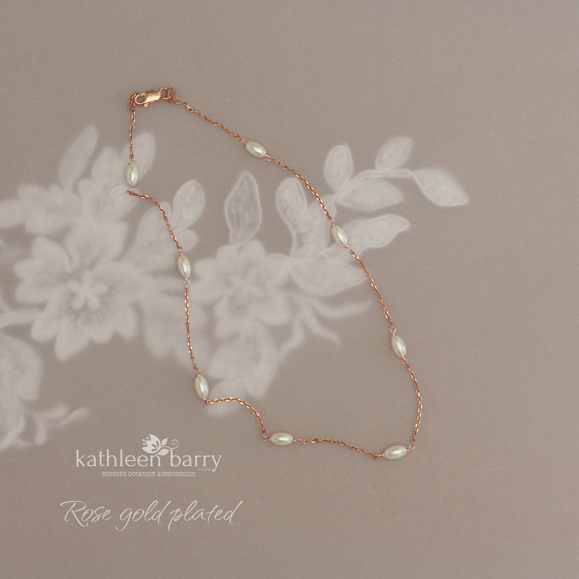 Dainty Pearl Linked Chain Necklace – Sterling silver, Gold or rose gold plated, two length options