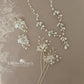 Seona leaf necklace with crystals, rhinestones and pearls in rose gold, gold or silver finish