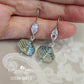Glass shell and cubic zirconia, beach theme wedding earrings - assorted colors available wedding jewelry