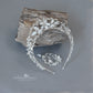Organic floral leaf tiara style crown  - brushed silver, gold or rose gold (any custom finishes available)