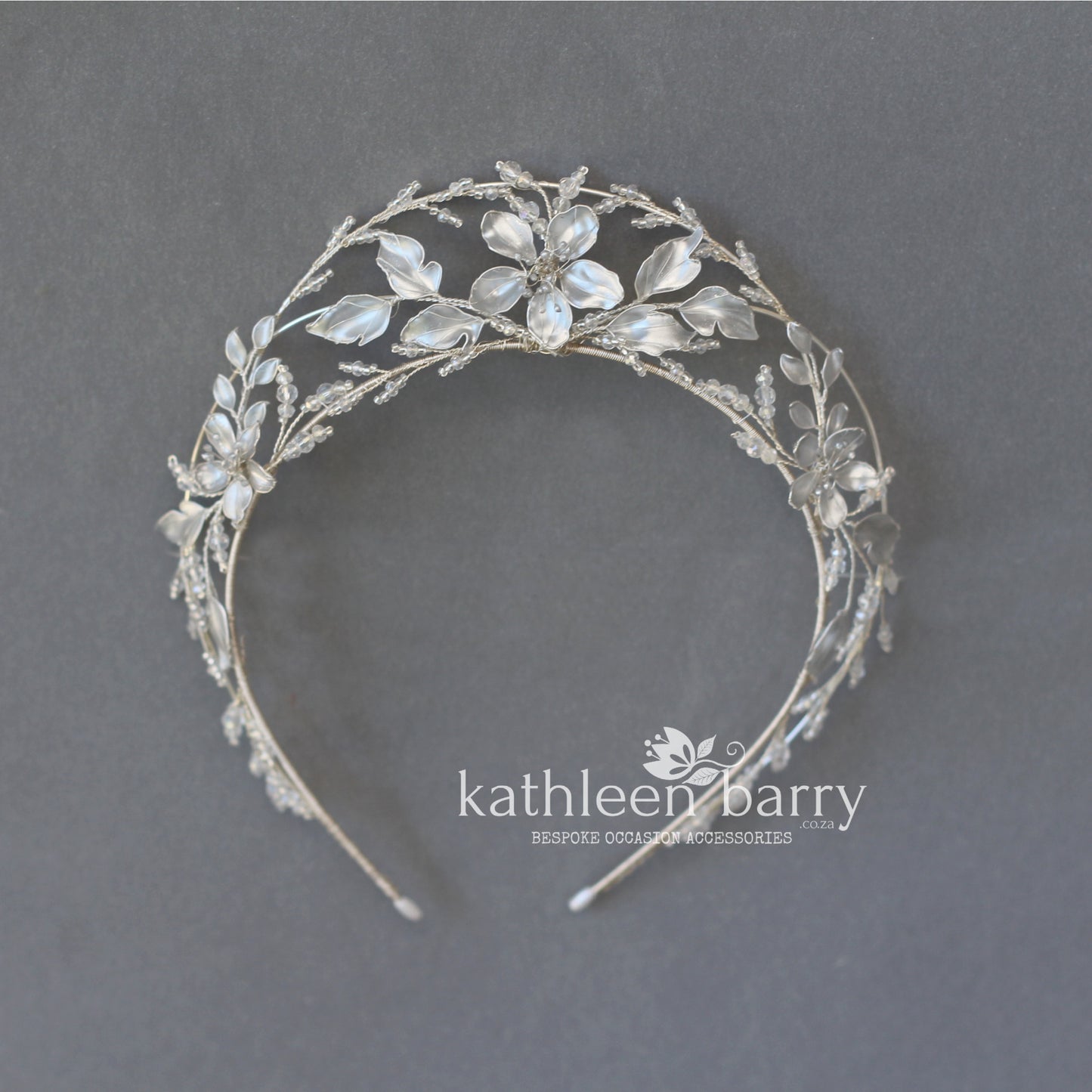 Organic floral leaf tiara style crown  - brushed silver, gold or rose gold (any custom finishes available)