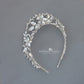 Organic floral leaf tiara style crown  - brushed silver, gold or rose gold (any custom finishes available)