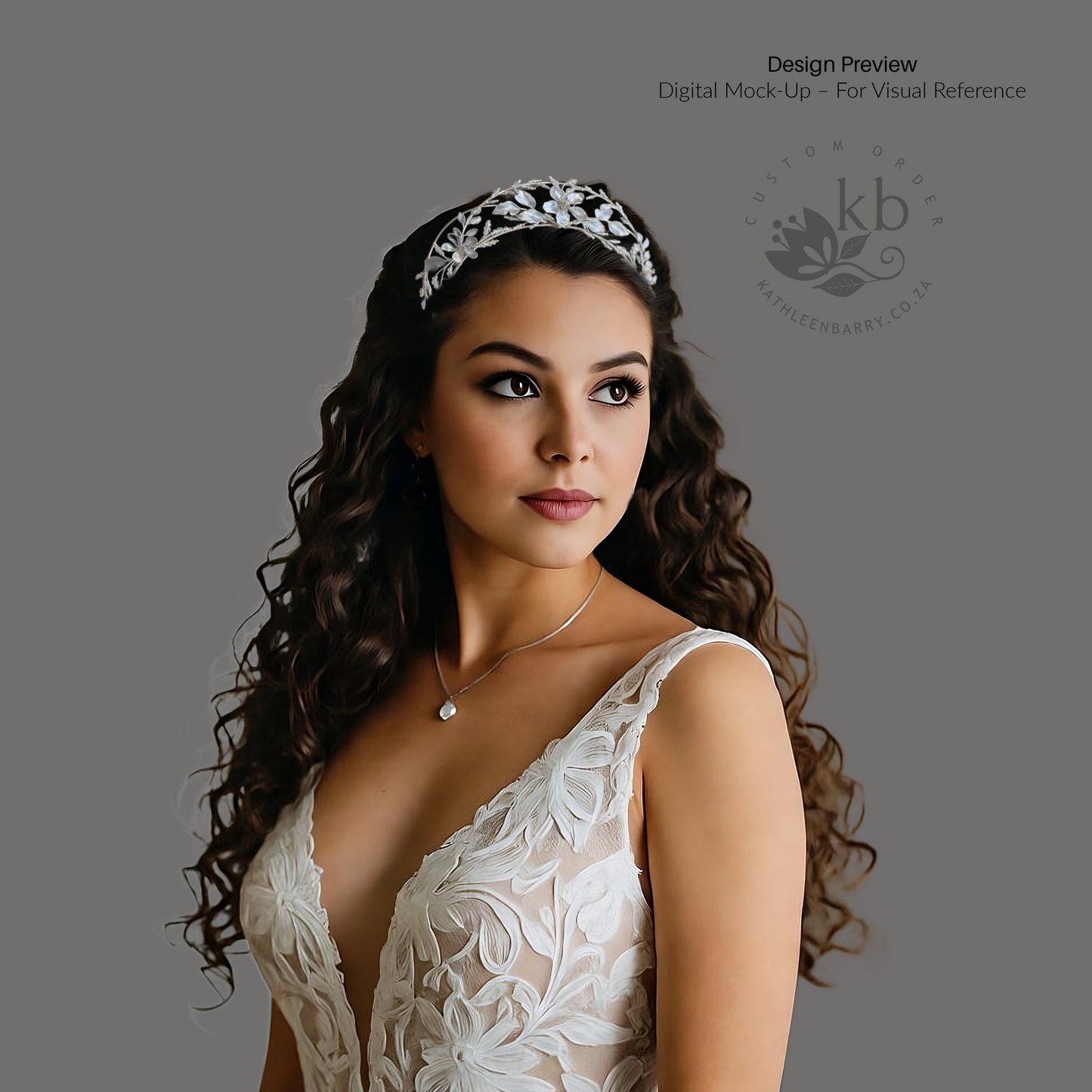 Organic floral leaf tiara style crown  - brushed silver, gold or rose gold (any custom finishes available)