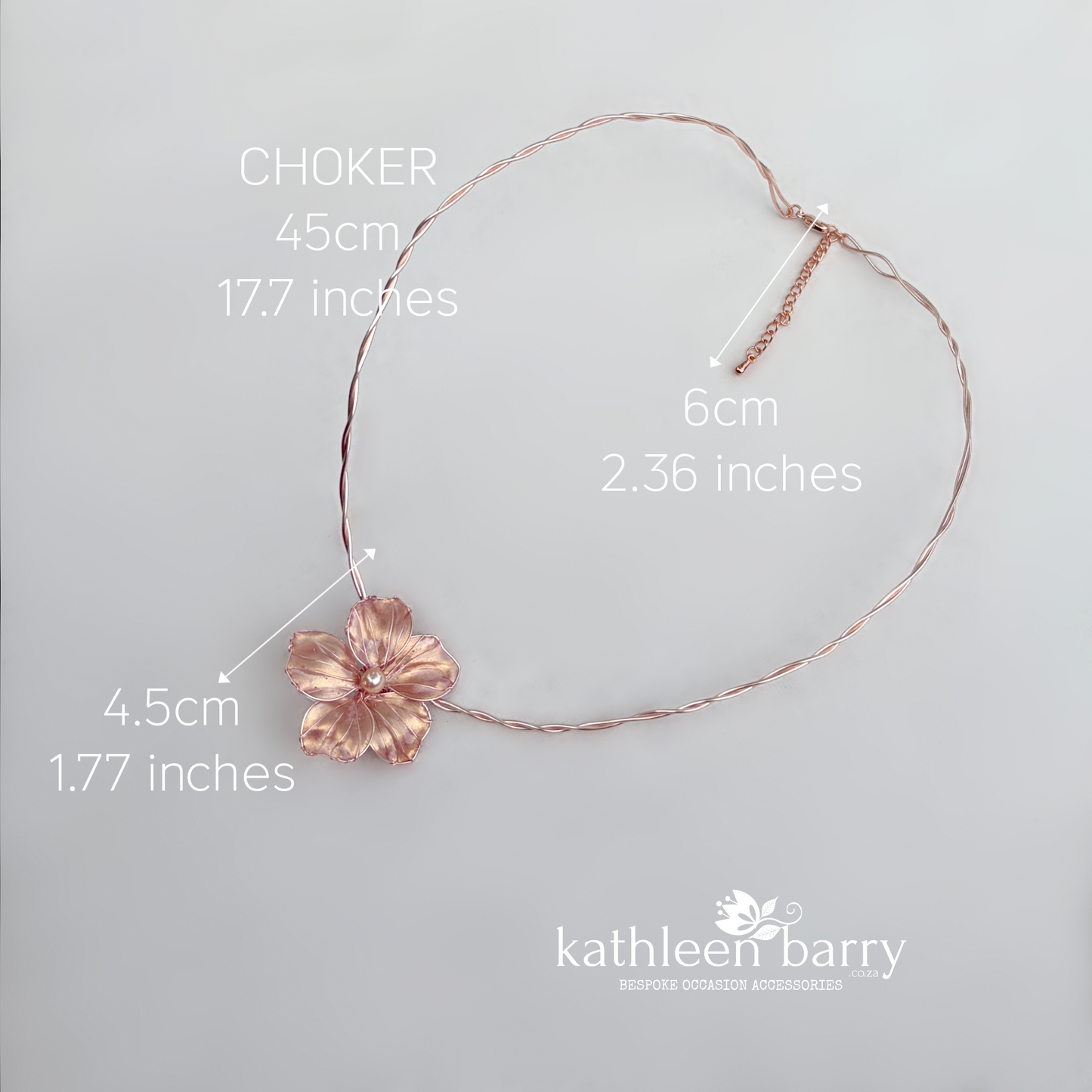 Stylized floral wire choker necklace – modern statement flower