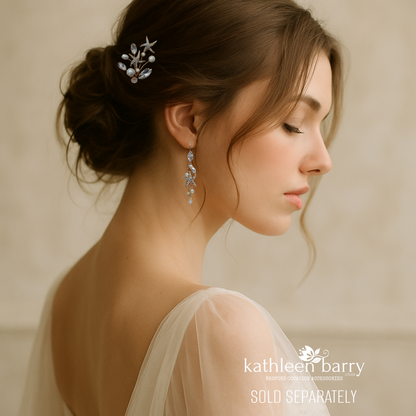 Destination Wedding Beach earrings - starfish detail with cubic zirconia's - available in gold or silver finish