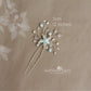 Starfish hair pin, resin inlay, crystal and pearl - sea star beach wedding - Sold Individually