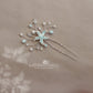 Starfish hair pin, resin inlay, crystal and pearl - sea star beach wedding - Sold Individually