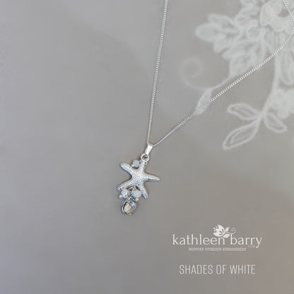 Starfish simple chain necklace pendent beach destination wedding jewelry - assorted colors available