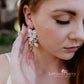Cecile floral statement earrings - Floral, rhinestone and crystal & pearl- assorted colors available