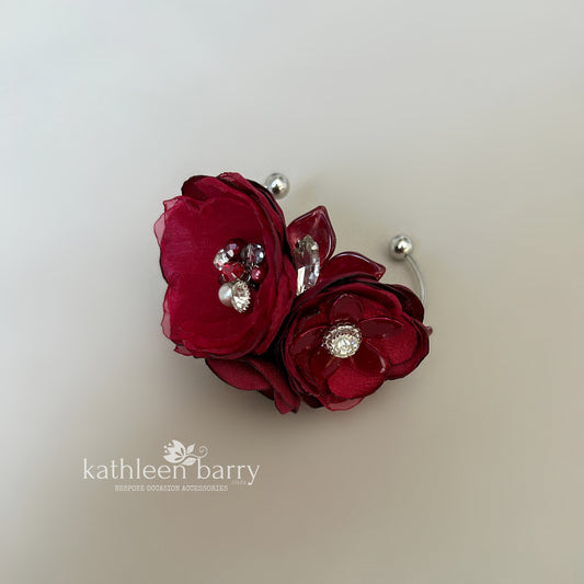 Three flower Wrist corsage Prom - Mother of the Bride - Bridesmaid - Prom - Matric dance - custom colors to order