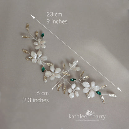 Hair vine custom order for Wendy - Bridal Hair Vine with Handmade Resin Flowers – Custom Colors – Flexible & Lightweight Wedding Hair Accessory
