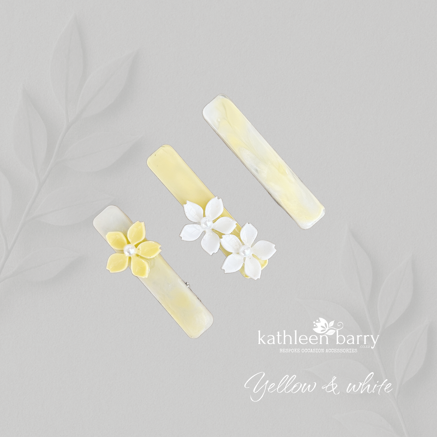 Set of 3 Resin Daisy Hair Clips – Custom Colors Available