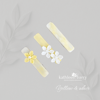 Set of 3 Resin Daisy Hair Clips – Custom Colors Available