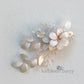 Meryl hairpiece, sculpted fabric flowers - Assorted colors - Rose gold, pale gold or silver