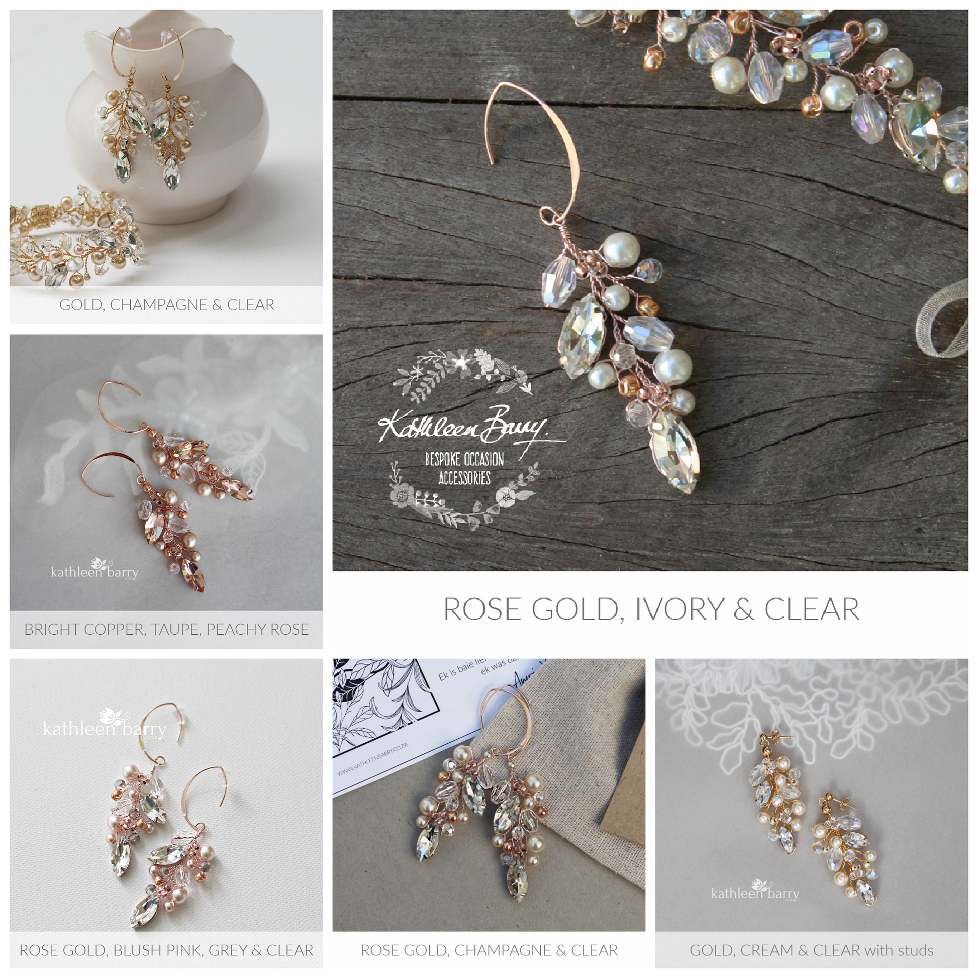 Adele Rhinestone and Pearl Earrings Rose gold gold or silver