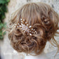 Alison pearl floral hair comb - Color options and metallic finishes available