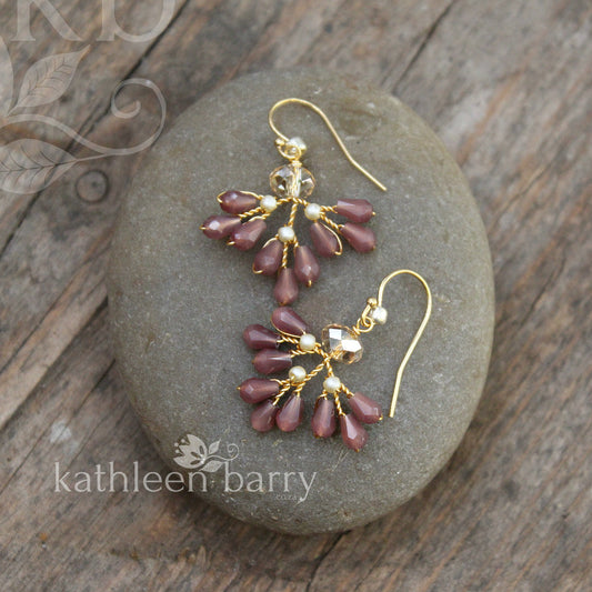 Aratani earrings - color options available - Mauve and Champagne