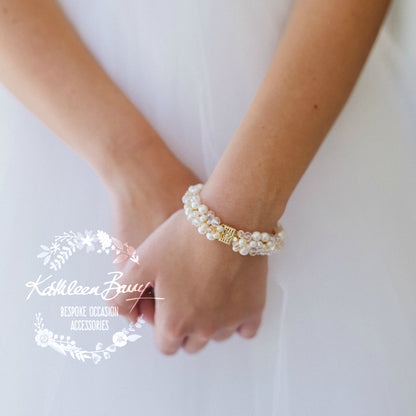 bridal bracelet gold pearl wedding jewellery online