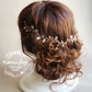 Amanda metallic leaf Crystal & Pearl hair vine / wreath - Silver, gold or rose gold.