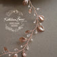 Amanda metallic leaf Crystal & Pearl hair vine / wreath - Silver, gold or rose gold.