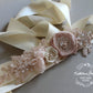 Amelia Wedding dress sash / belt - Blush pink / ivory cream / white - Color customization available