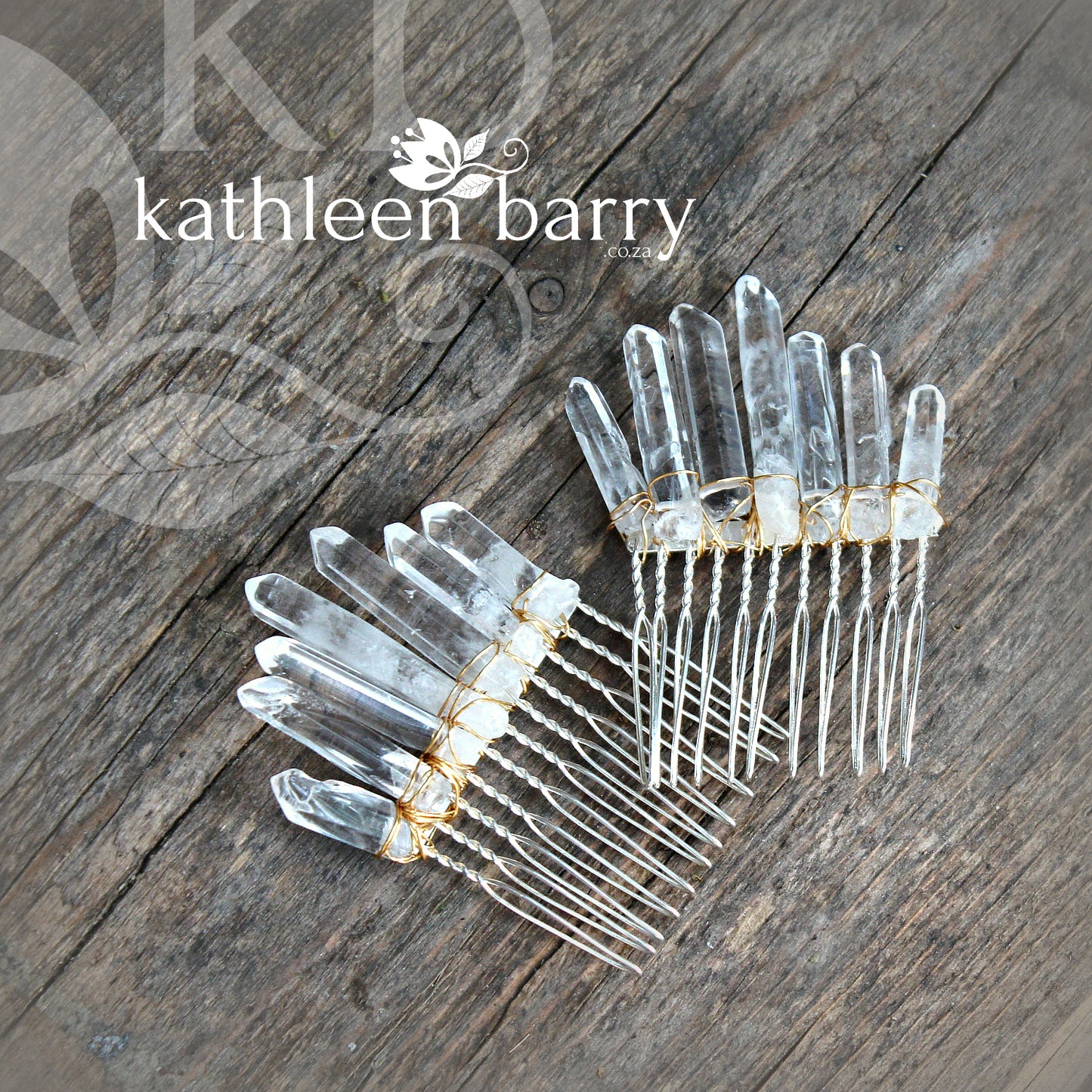 Anerike rose quartz hair combs in gold, silver or rose gold - sold individually