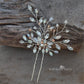 Bridal hair pin rhinestone leaf leaves rose gold and other color options available