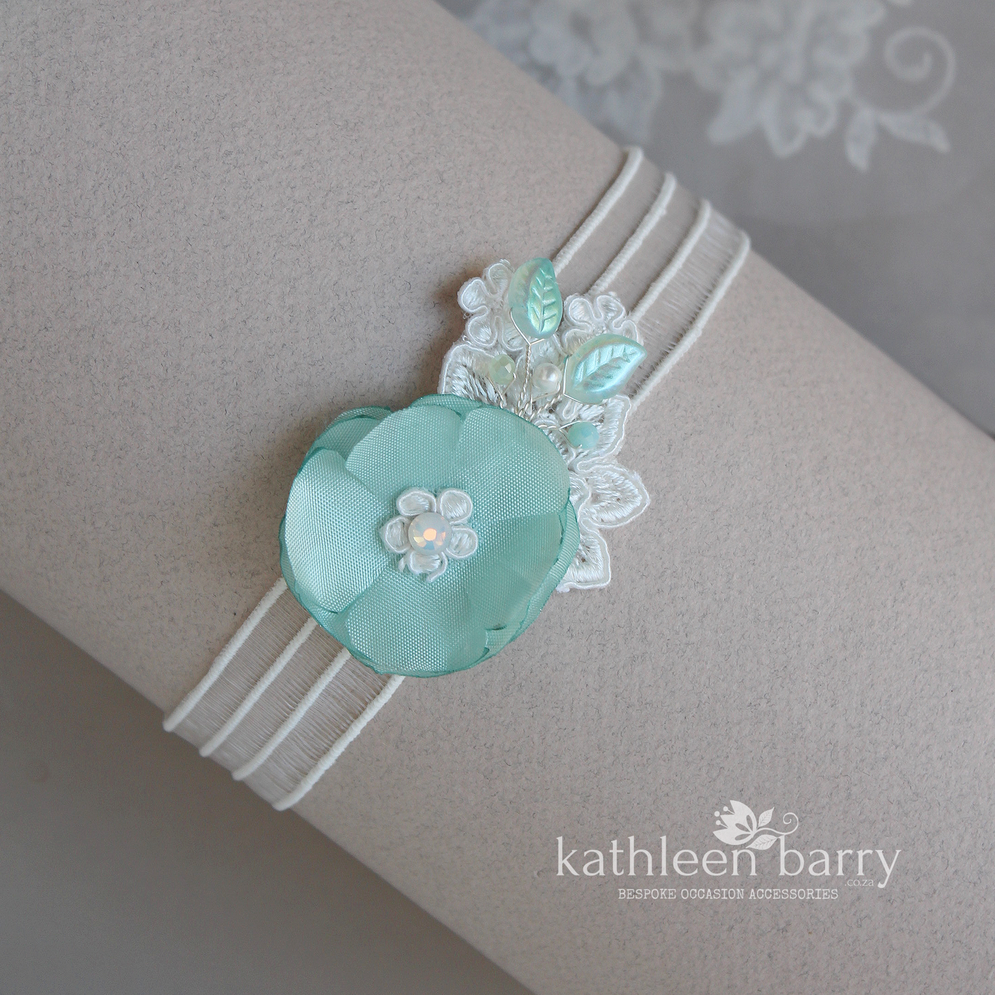 Aqua Mint Garter garter - Main and tossing - custom colors available (sold separately or as a set)