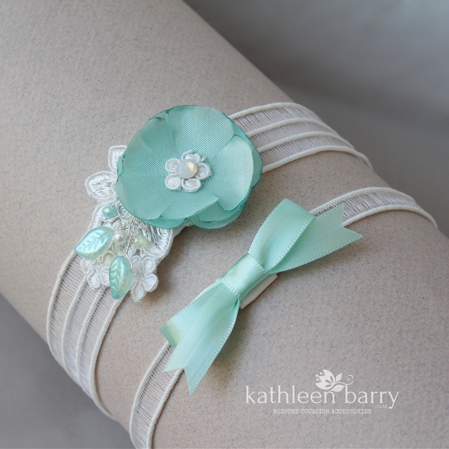 Aqua Mint Garter garter - Main and tossing - custom colors available (sold separately or as a set)