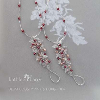 Ariana barefoot sandals, foot jewelry- Beach wedding (pair) - Colors to order
