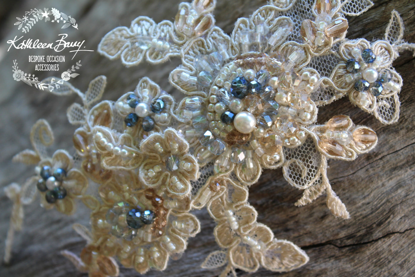 Athena Lace Embellished Hair Clip - Color Options Available