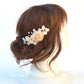 Audrey hairpiece - sculpted fabric flowers - Assorted colors, Rose gold, pale gold or silver