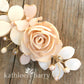 Audrey hairpiece - sculpted fabric flowers - Assorted colors, Rose gold, pale gold or silver