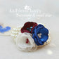 Berdean cuff bracelet - flower corsage on pearl bracelet - Colors to order