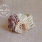 Berdean cuff bracelet - flower corsage on pearl bracelet - Colors to order