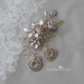 Berdean beaded hoop stud earrings - Champagne, silver & gold - Custom colors available
