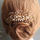 Beth Hair Comb with dainty, crystal & pearl detailing - Available in Gold, rose gold & Silver